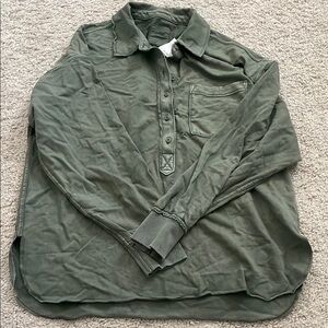 Green Long Sleeve Polo Shirt